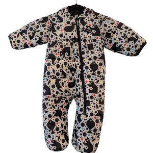 Burton Toddlers Size 18M Black White Tangranimals Bunting Snowsuit And Mittens